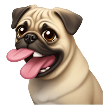 Pug with tongue out  sticker