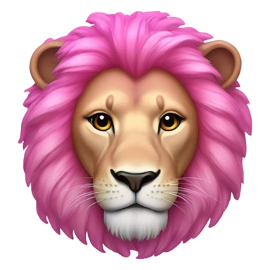 Fully Pink ombre lion lying down with glitter sticker