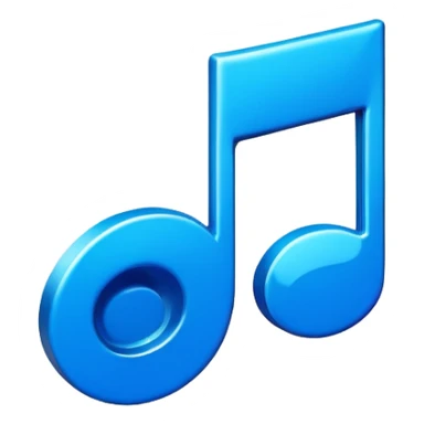 3D blue music icon logo note  no background unique y2k sticker