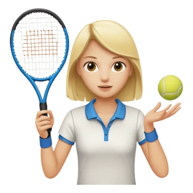 Blonde girl playing tennis sticker