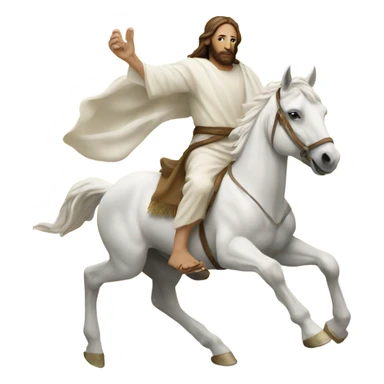 Jesus riding white horse  sticker
