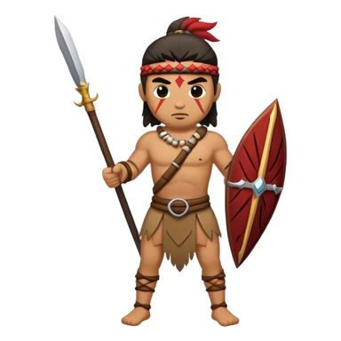 tribesman with spear and sword sticker