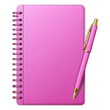 make a notebook with a pen with girly pink tones. sticker