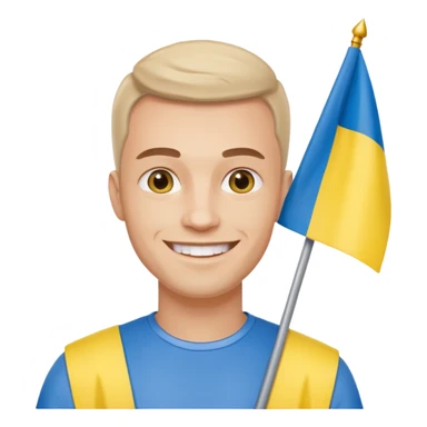 The Ukrainian man with flag sticker