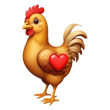 Poussin avec coeur  sticker