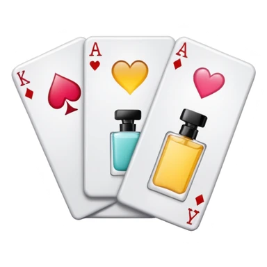 emoji of playing cards with illustrations of beauty products on them
 sticker