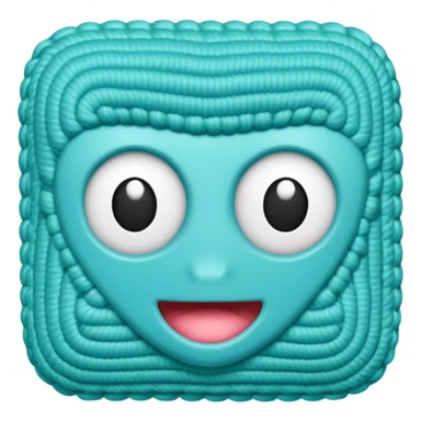 novelo de crochê na cor ciano sem rosto sticker