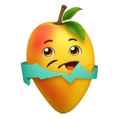 mango in the shape of a broken heart sticker