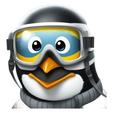 Penguin skiing with helmet and goggles sticker