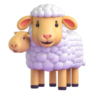 Minecraft sheep made out of square blocks, looks exactly like in the game sticker