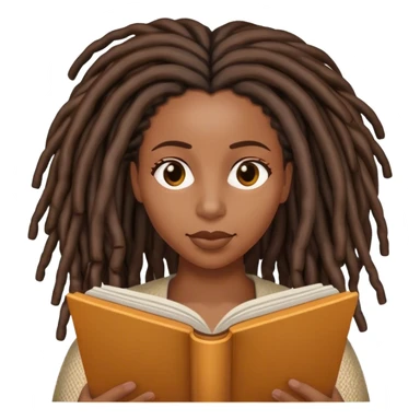 Black woman with locs reading  sticker
