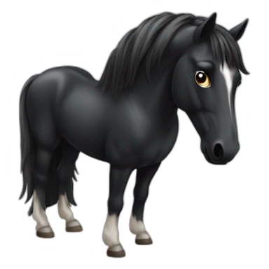 Cheval pie noir sticker