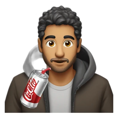 hispanic homeless Man drinking diet coke sticker