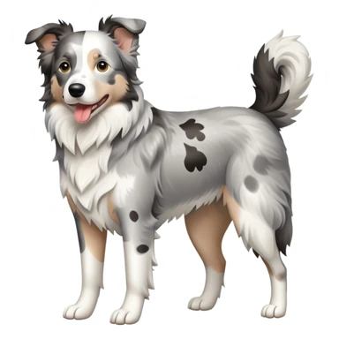 Grey spotted Merle Border Collie dog full body sticker