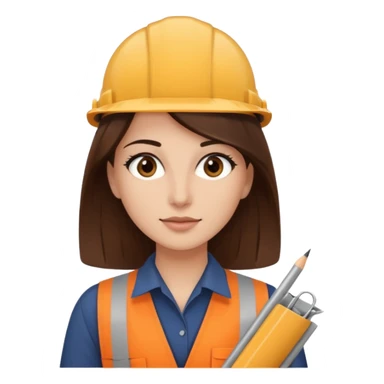 Arquitecta ojos marrones oscuros pestañas pelo marron por los hombros sticker