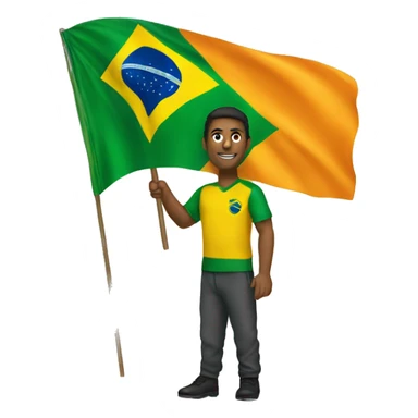 Brazil holding orange flag sticker