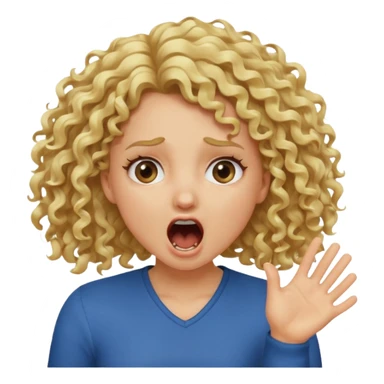 Emoji di ragazza bionda riccia che urla ma non è spaventata e mette una mano in faccia sticker