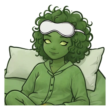 Blonde girl sleeping curly hair sticker