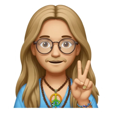 Hippie with glasses sticker