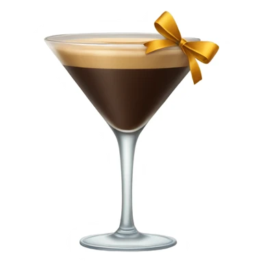 Espresso martini with a bow sticker