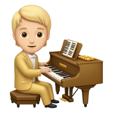 golden musician keyboard sticker