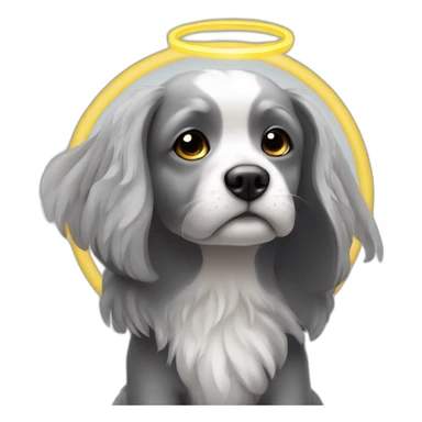dark-grey-innocent-small-dog-angel-halo sticker