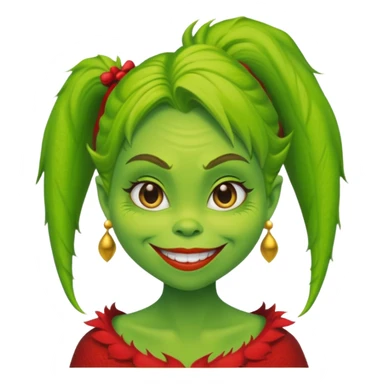 Girl style grinch sticker