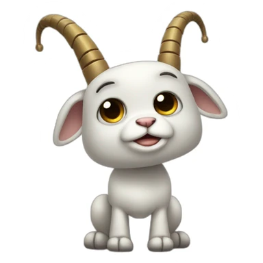 cute robot with goat horns sticker