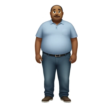 fat man standing sticker