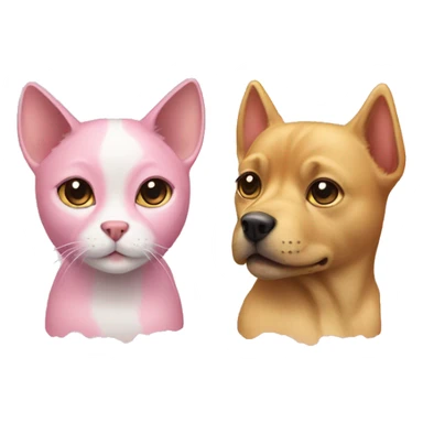 pink and gold cat and dog sticker