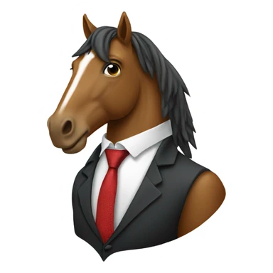 Horse with a tie sticker