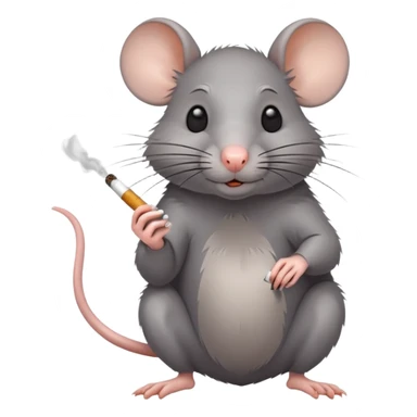 Rat smoking a cigarette sticker