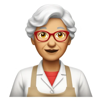 Grandma wearing red and white apron sticker