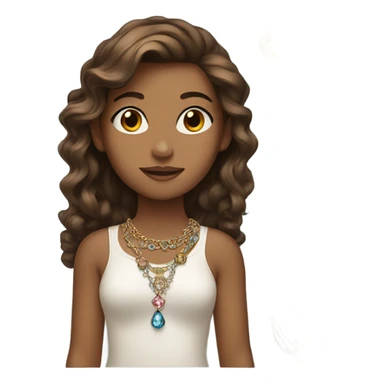 brown haired girl with jewelry sticker