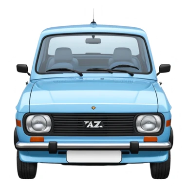LADA car. Russian car. Model VAZ 2107. Realistic proportions. Front view. sticker