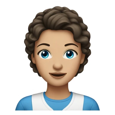 Brunette mom with blue eyes  sticker
