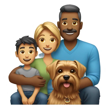 Dad,mom,son and Yorkshire Terrier dog sticker
