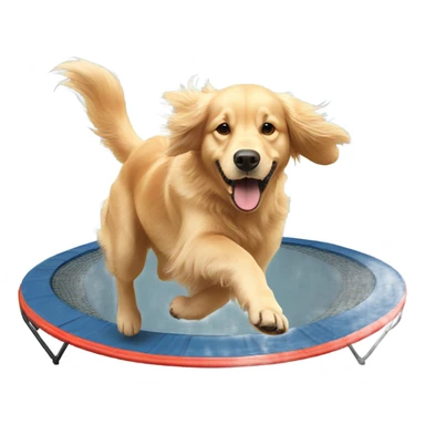 Golden retriever, bouncing on a trampoline sticker