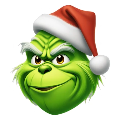 Grinch with christmas hat sticker