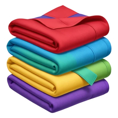 folded pile of 5 solid color fabrics sticker