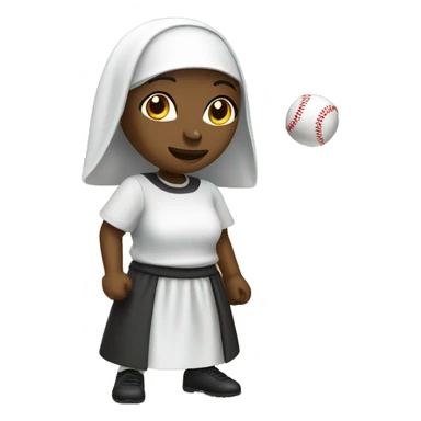 african nun playing baseball sticker