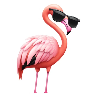 flamingo wearing sunglasses  sticker