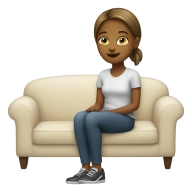 Girl sitting on couch  sticker