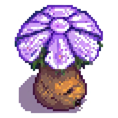A glowing mushroom with a purple glow sticker