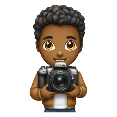 young blogger with camera sticker