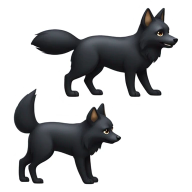 Black fox dog sticker