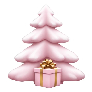 Light pink Christmas gifts under a white Christmas tree  sticker
