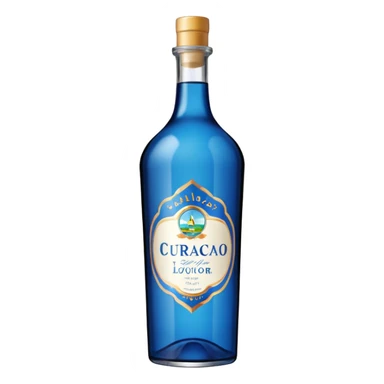 blue curaçao liquor bottle sticker