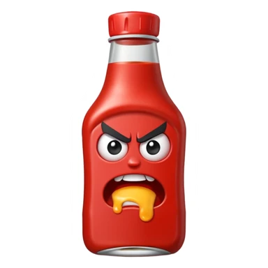 en ketchup som är arg sticker