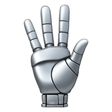 silver robotic peace sign hand sticker